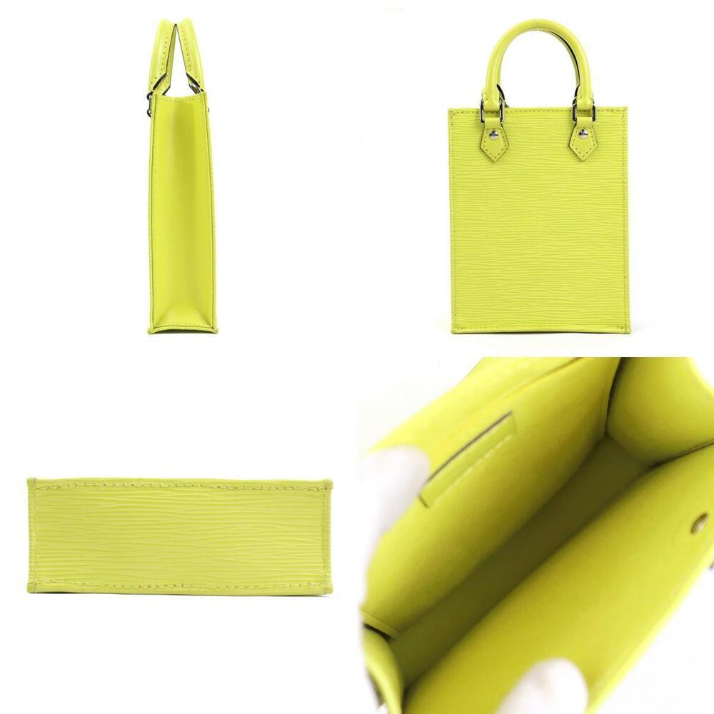 Louis Vuitton Sac Silver Neon Epi Handbag Yellow Plat Leather Crossbody 2way